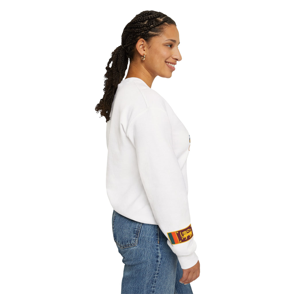 Sri Lanka Surf Crewneck Sweatshirt - Watercolor Stilt Fisherman Graphic