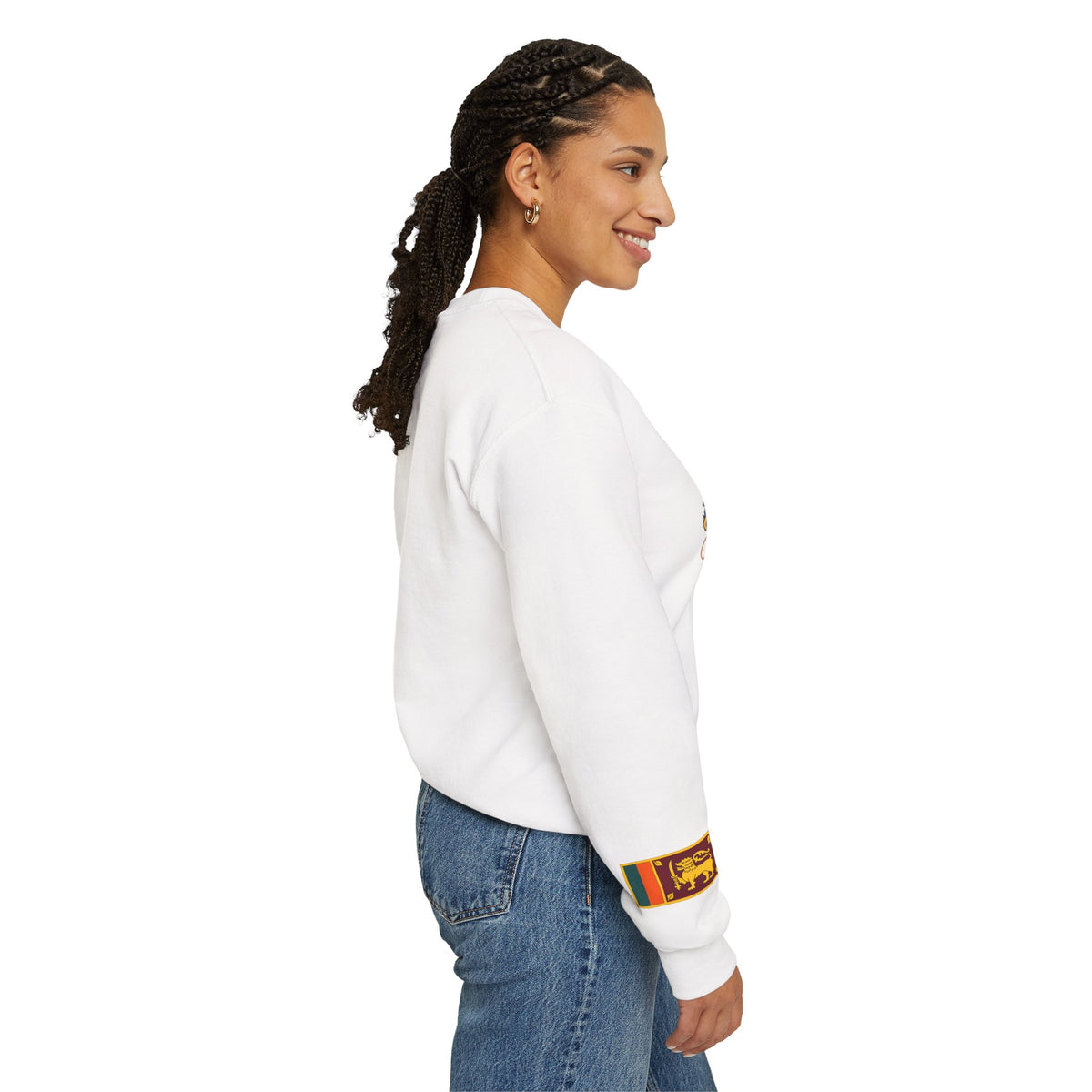 Sri Lanka Surf Crewneck Sweatshirt - Watercolor Stilt Fisherman Graphic
