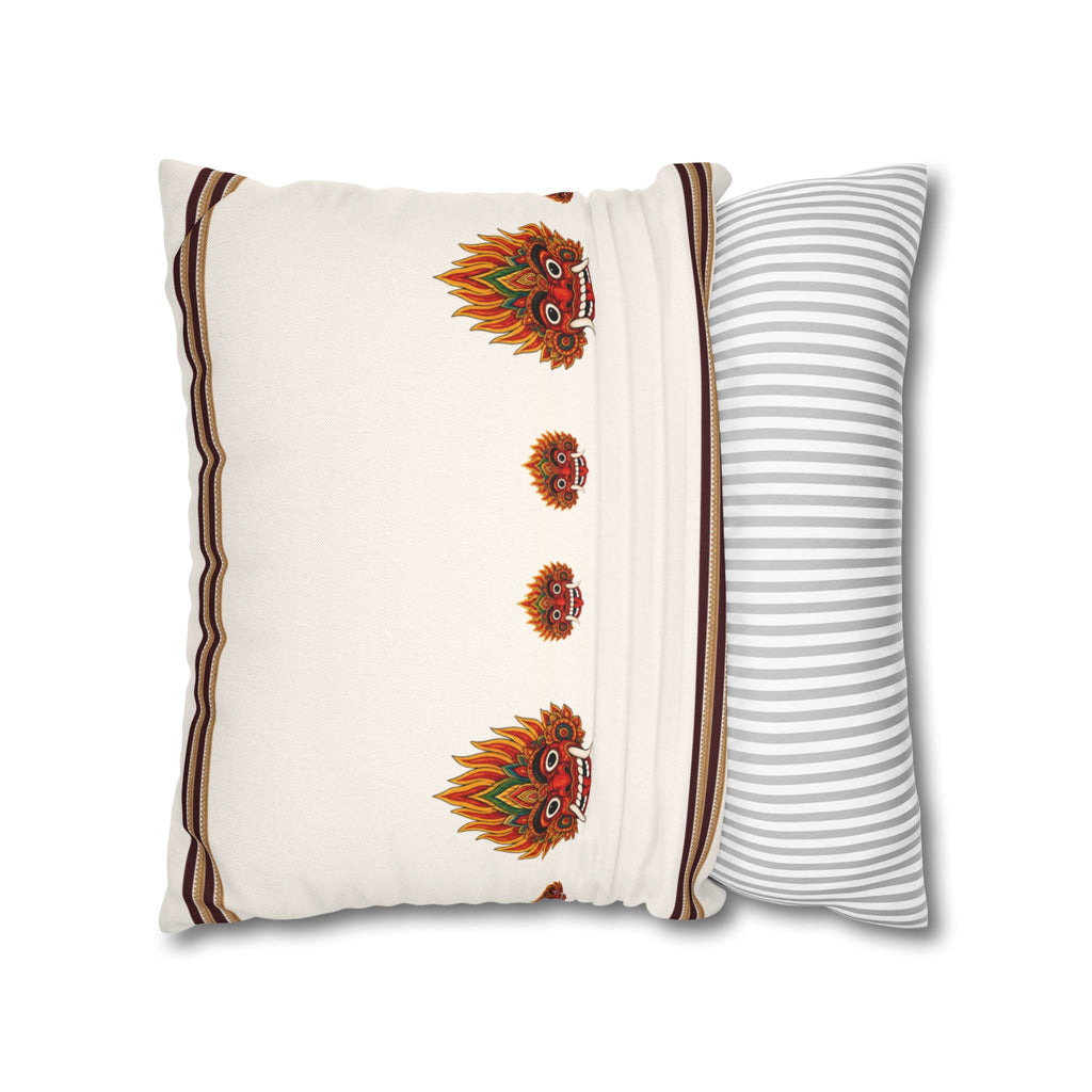 Raksha Mask Cushion Cover Sri Lankan Devil Dance Decorative Throw Pillow