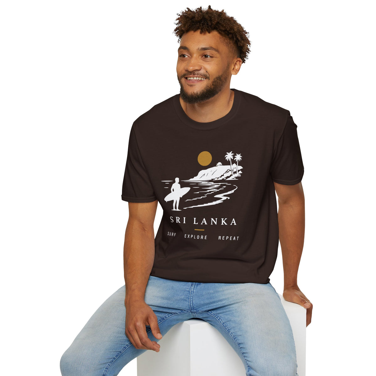 Sri Lanka Surf  Unisex T-Shirt  Surf Explore Repeat Beach Tee