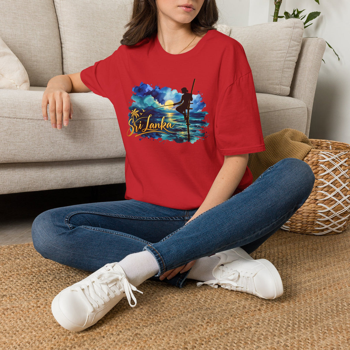 Sri Lanka Watercolor Surf T-Shirt