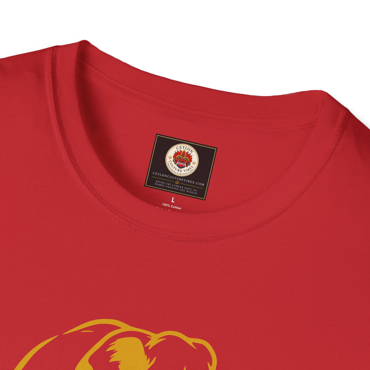 Sri Lanka Elephant Unisex T-Shirt Minimal Ochre Graphic Tee
