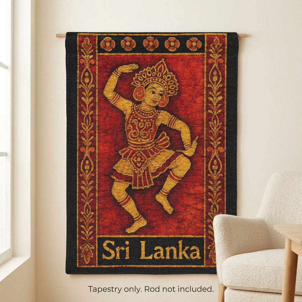 Sri Lankan Dancer Woven Wall Tapestry | Heritage Art