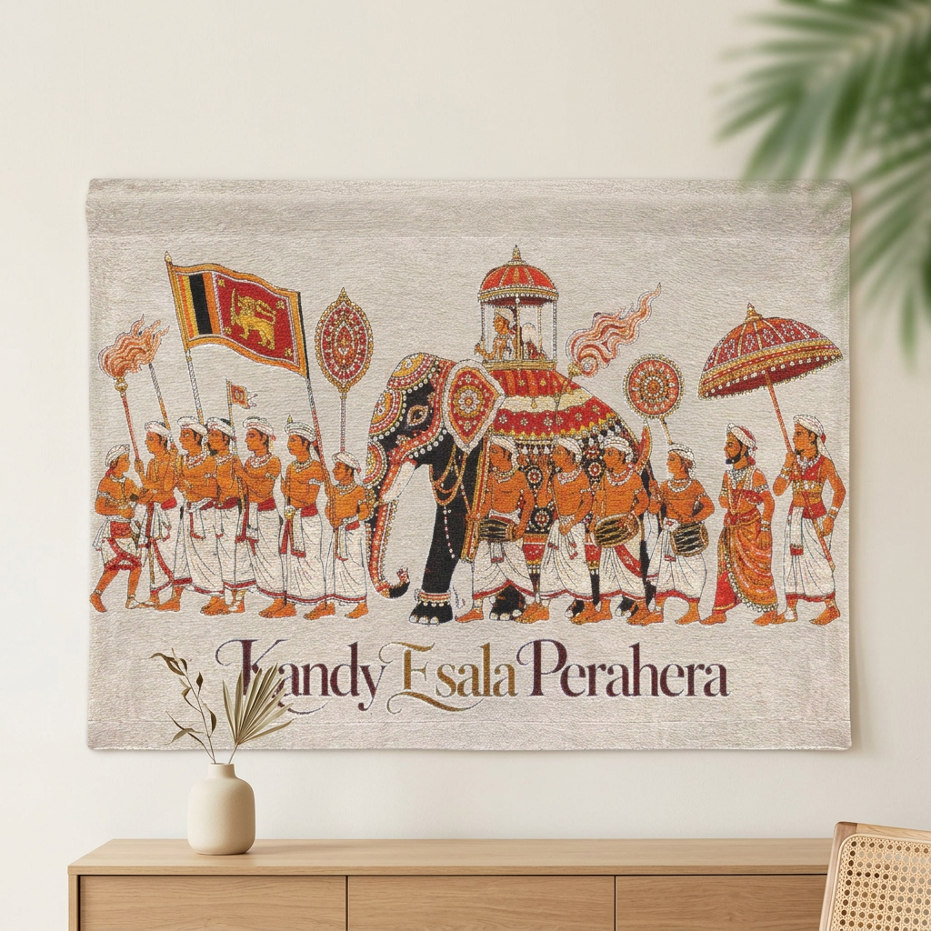 Kandy Esala Perahera Woven Wall Tapestry | Sri Lankan Gift