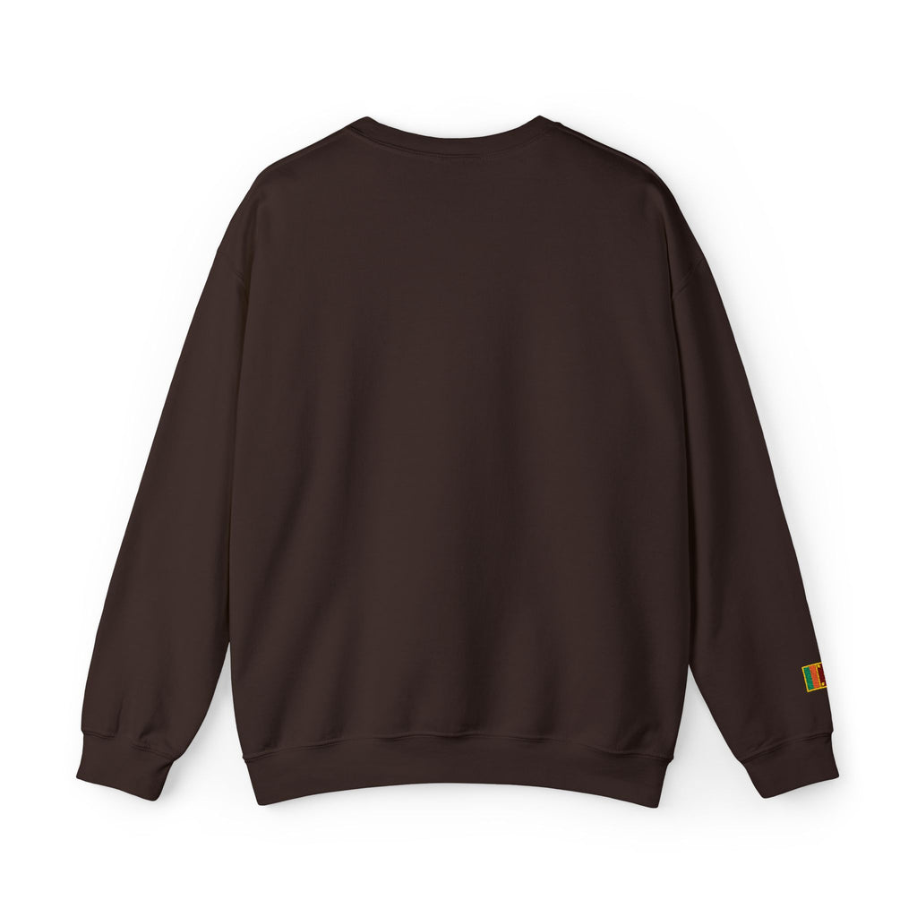 Embroideredlion face srilanka flag Minimal Palm Crest Sweatshirt — Small Tropical Logo Crewneck