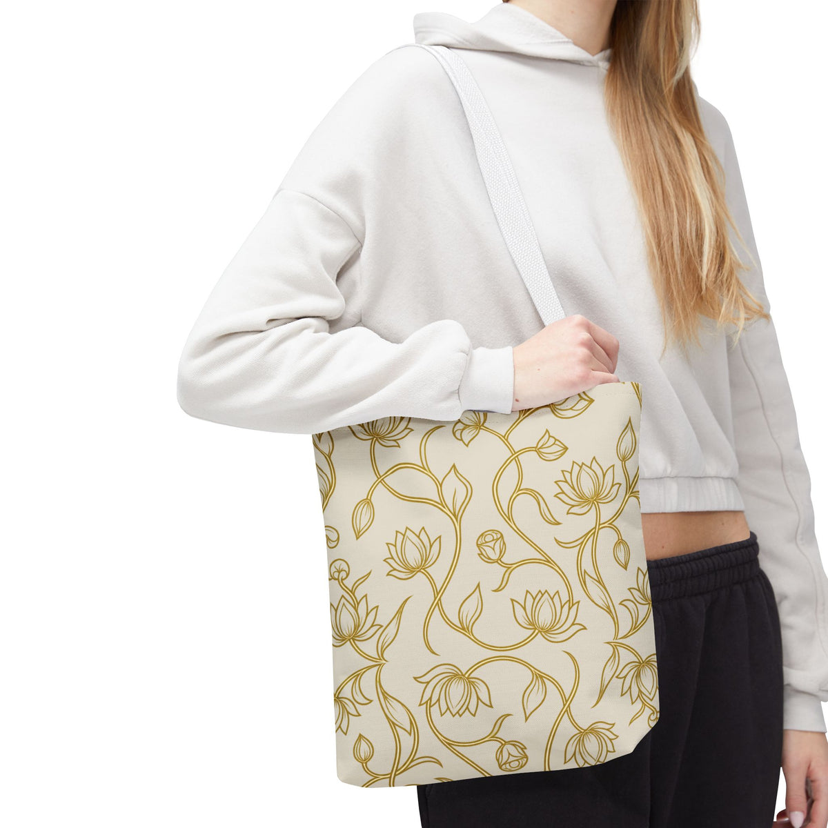 Ceylon Lotus Tote Bag Sri Lankan Temple Flower Canvas Shopper