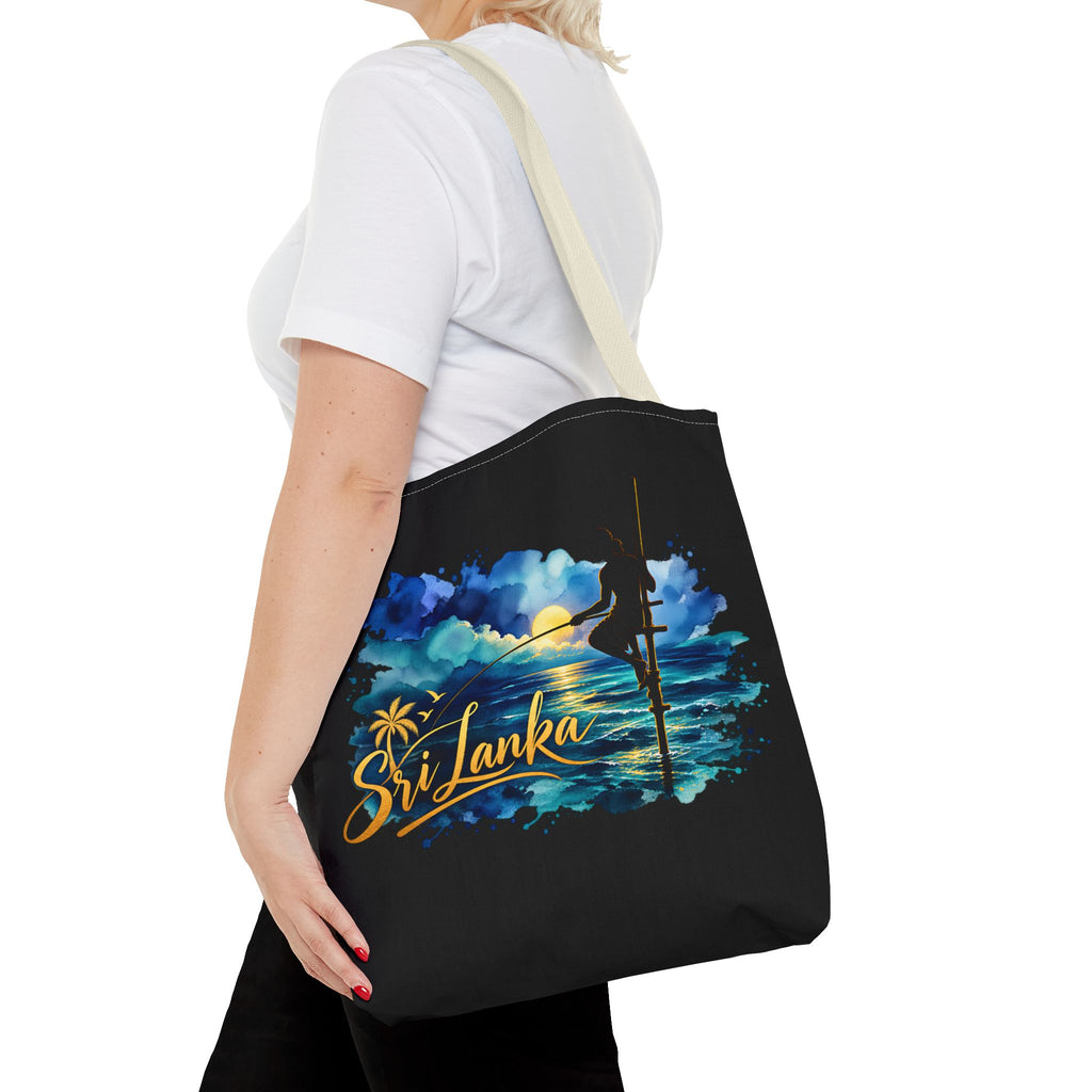 Sri Lanka Stilt Fisherman Tote Bag Island Dusk Beach Bag