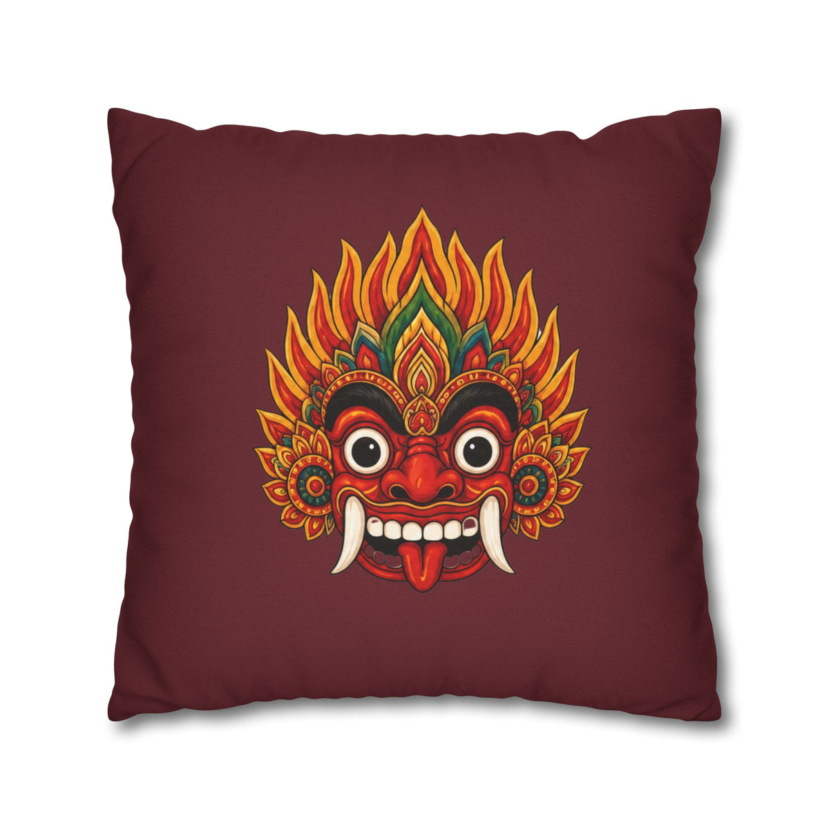 Raksha Guardian Cushion Cover  Sri Lankan Devil Dance Mask
