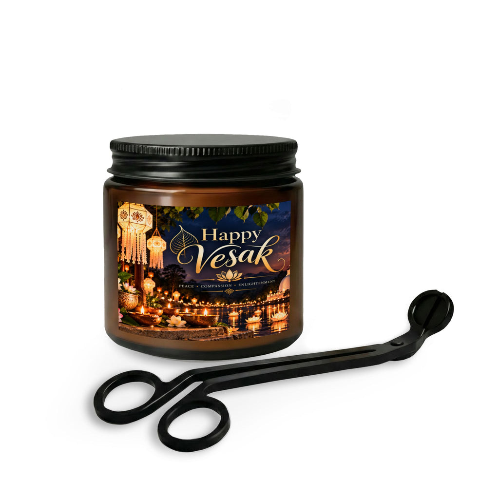 Happy Vesak Candle Set with Wick Trimmer