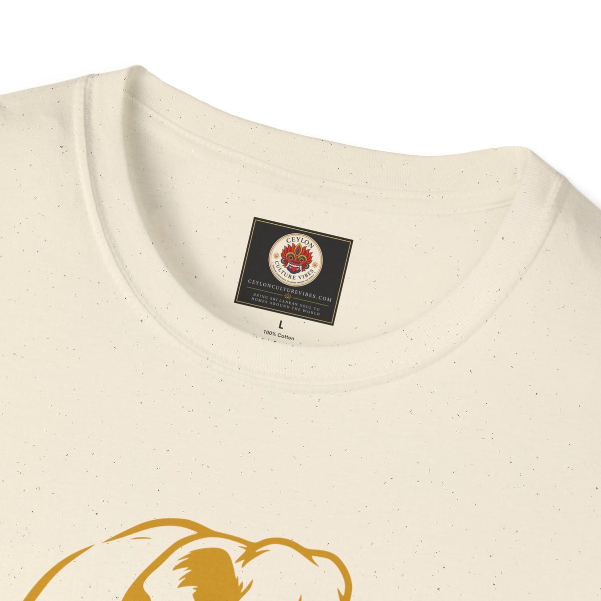 Sri Lanka Elephant Unisex T-Shirt Minimal Ochre Graphic Tee