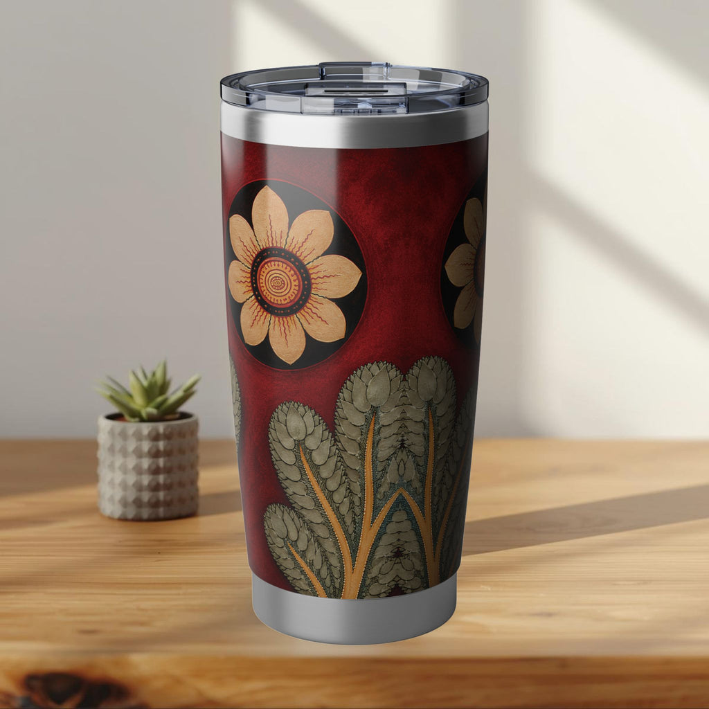 Sri Lanka Culture Floral Design Tumbler | 20oz Stainless Steel Travel Mug