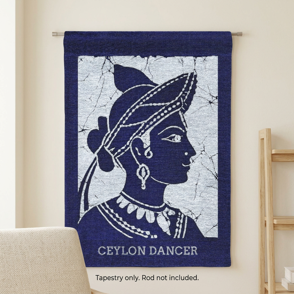 Ceylon Dancer Woven Wall Tapestry | Batik-Inspired Art