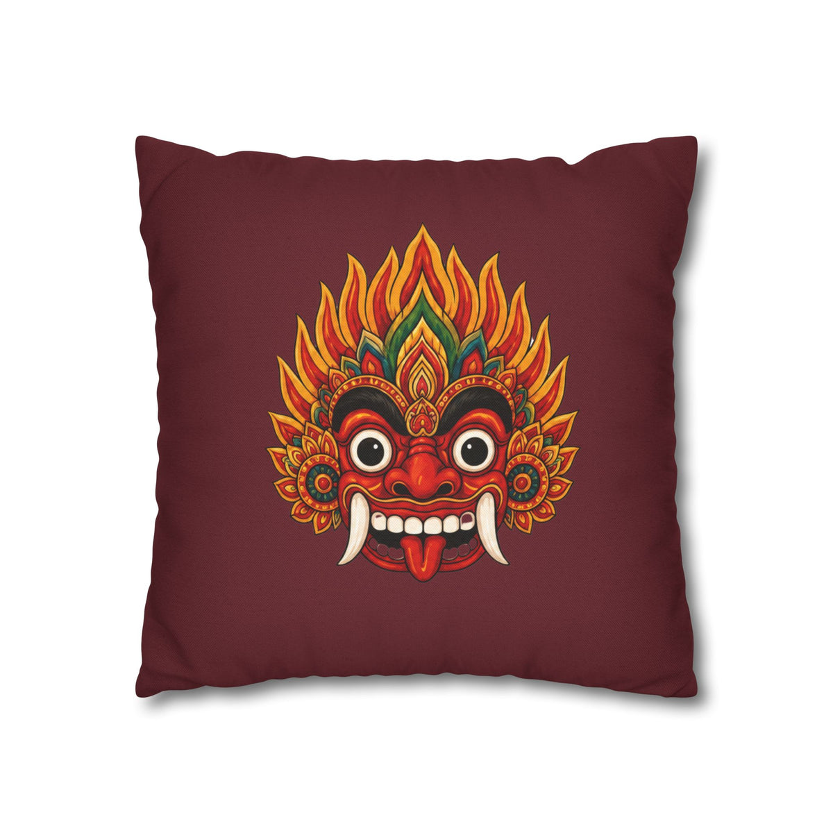 Raksha Guardian Cushion Cover  Sri Lankan Devil Dance Mask