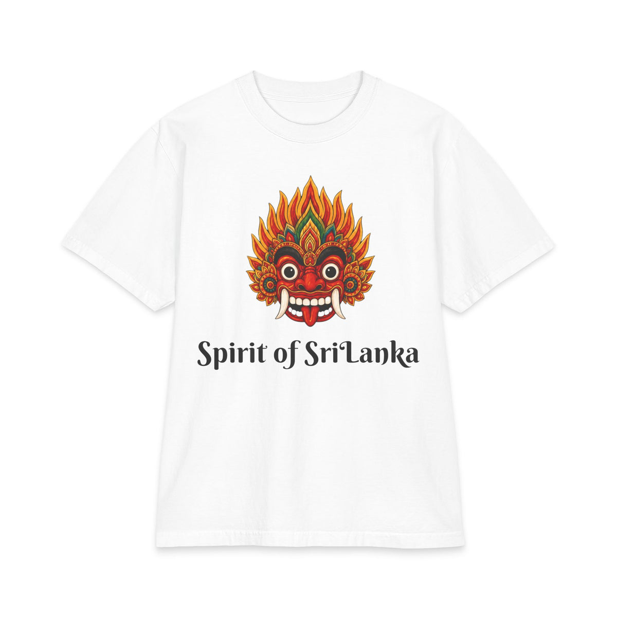 Raksha Spirit Graphic T-Shirt Sri Lankan Devil Dance Mask Heritage Unisex Tee