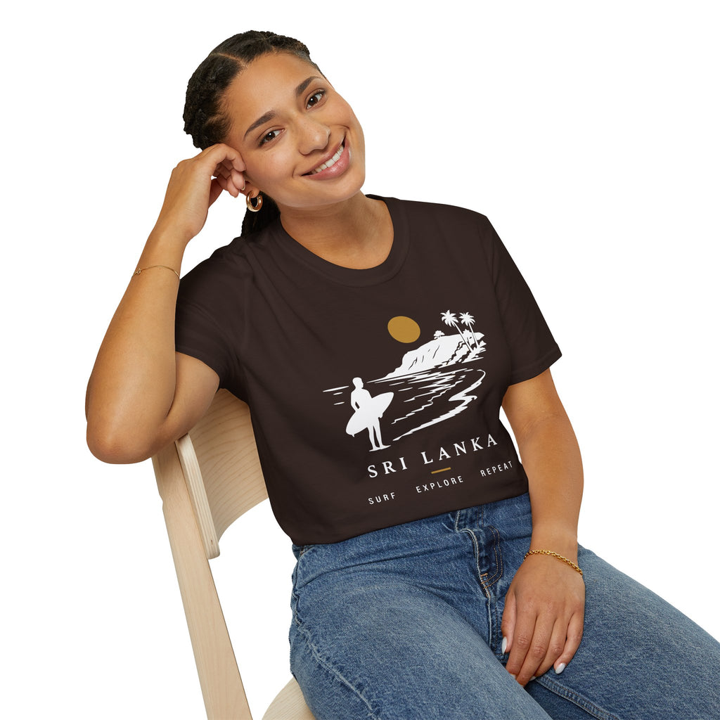 Sri Lanka Surf  Unisex T-Shirt  Surf Explore Repeat Beach Tee