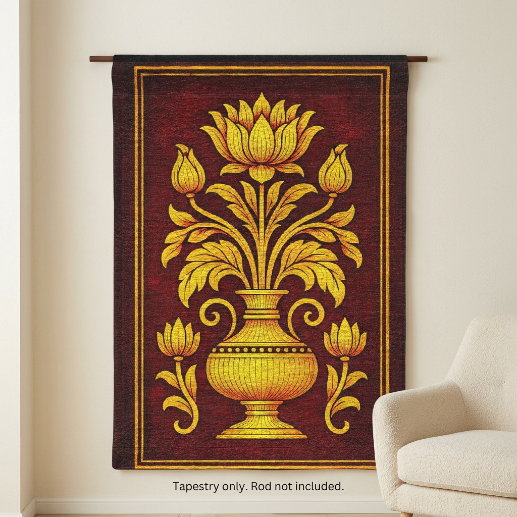 Punkalasa Woven Wall Tapestry | Sri Lankan Lotus Art