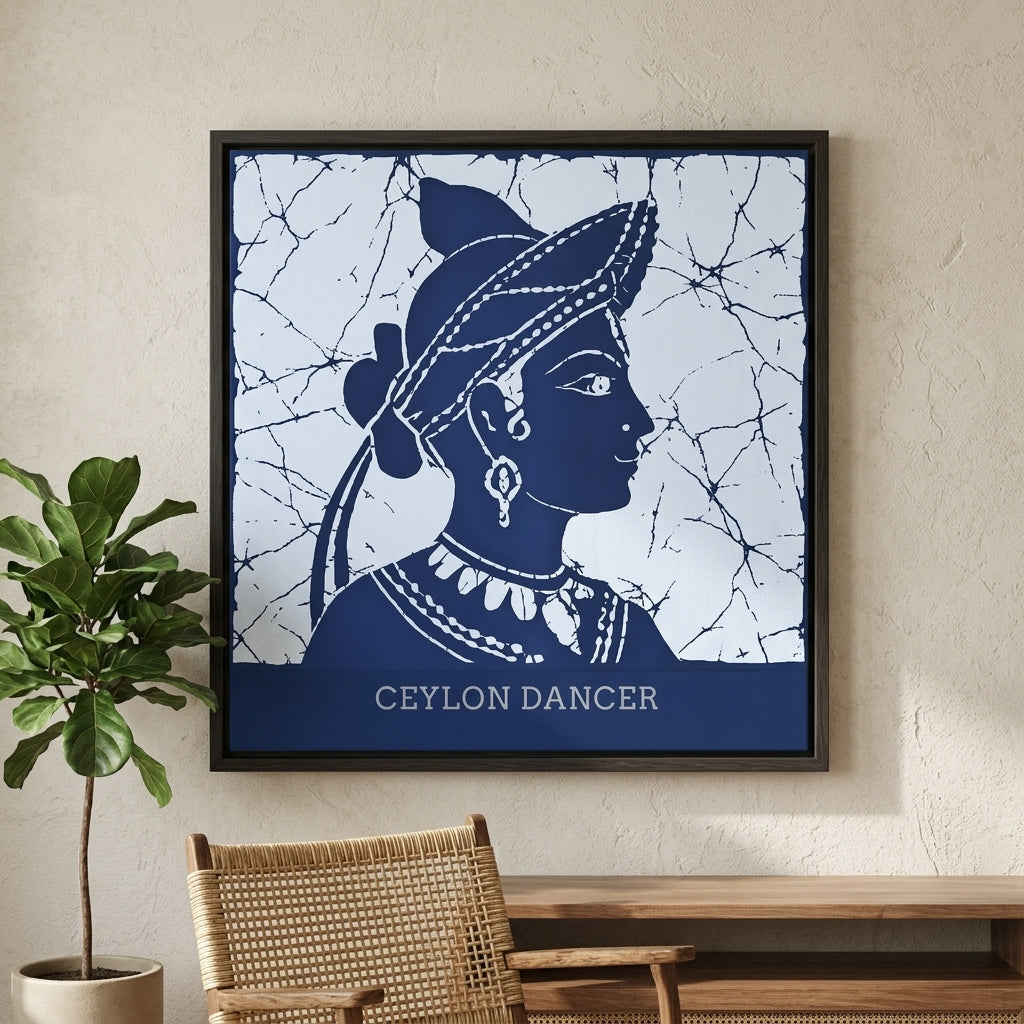Ceylon Dancer Matte Canvas Wall Art Sri Lankan Batik Heritage Print