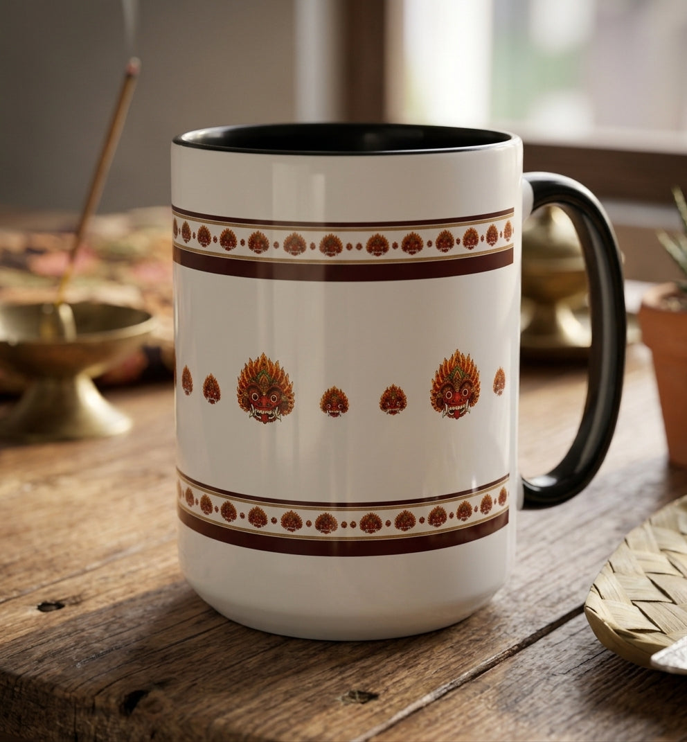 Raksha Mask Accent Coffee Mug Sri Lankan Design