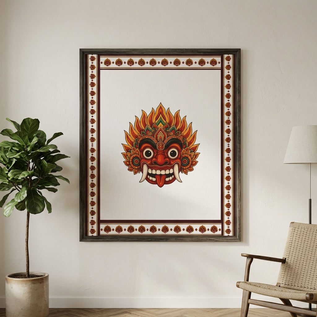 Raksha Mask Matte Canvas Stretched Wall Art