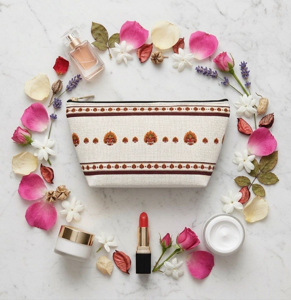 Sri Lankan Gift Cosmetic Pouch Raksha Mask Design