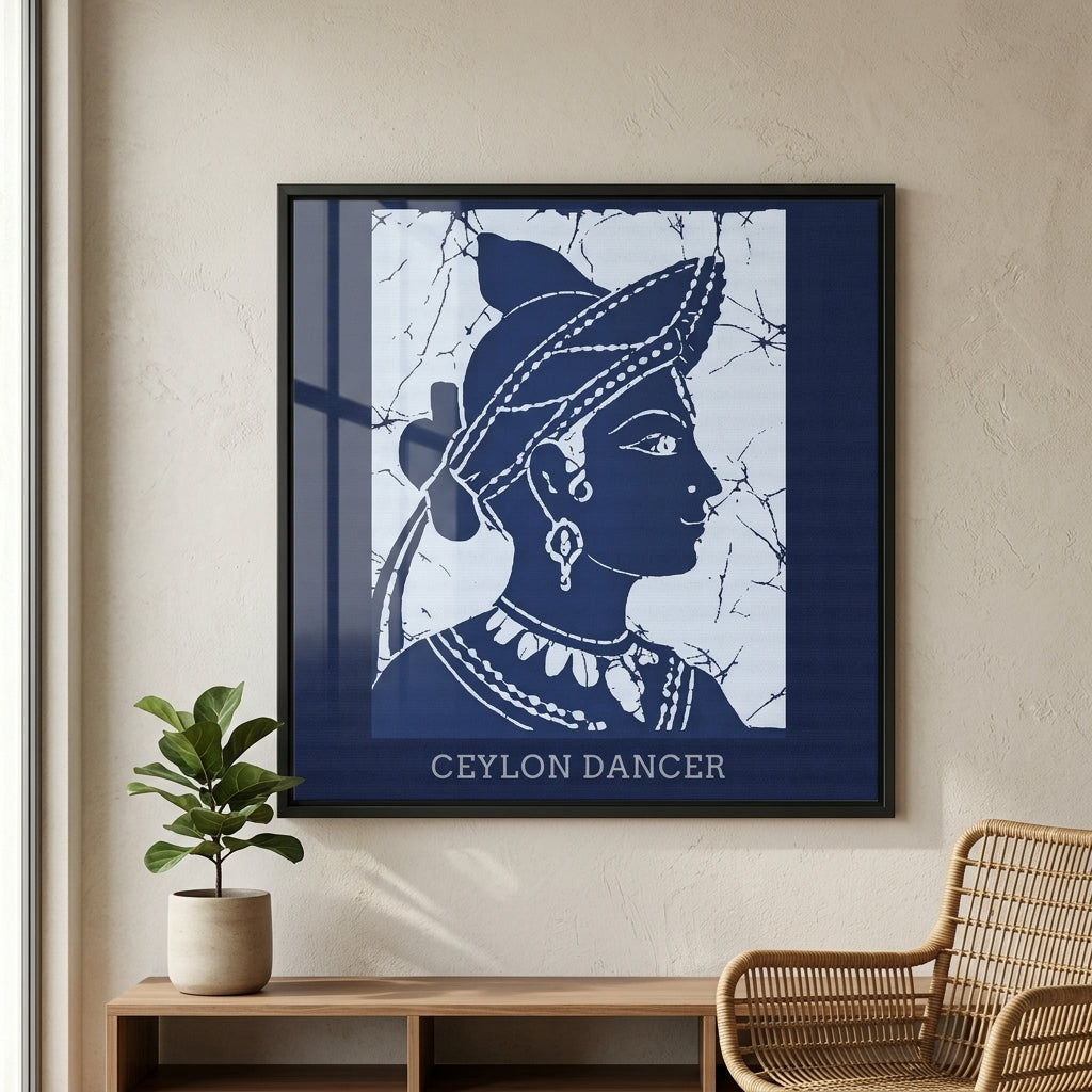 Ceylon Dancer Matte Canvas Wall Art Sri Lankan Batik Heritage Print