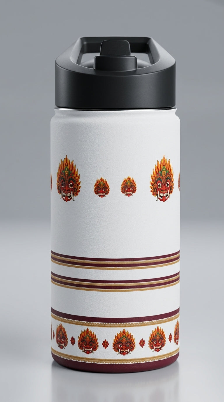 Raksha Mask Stainless Steel Water Bottle  Standard Lid