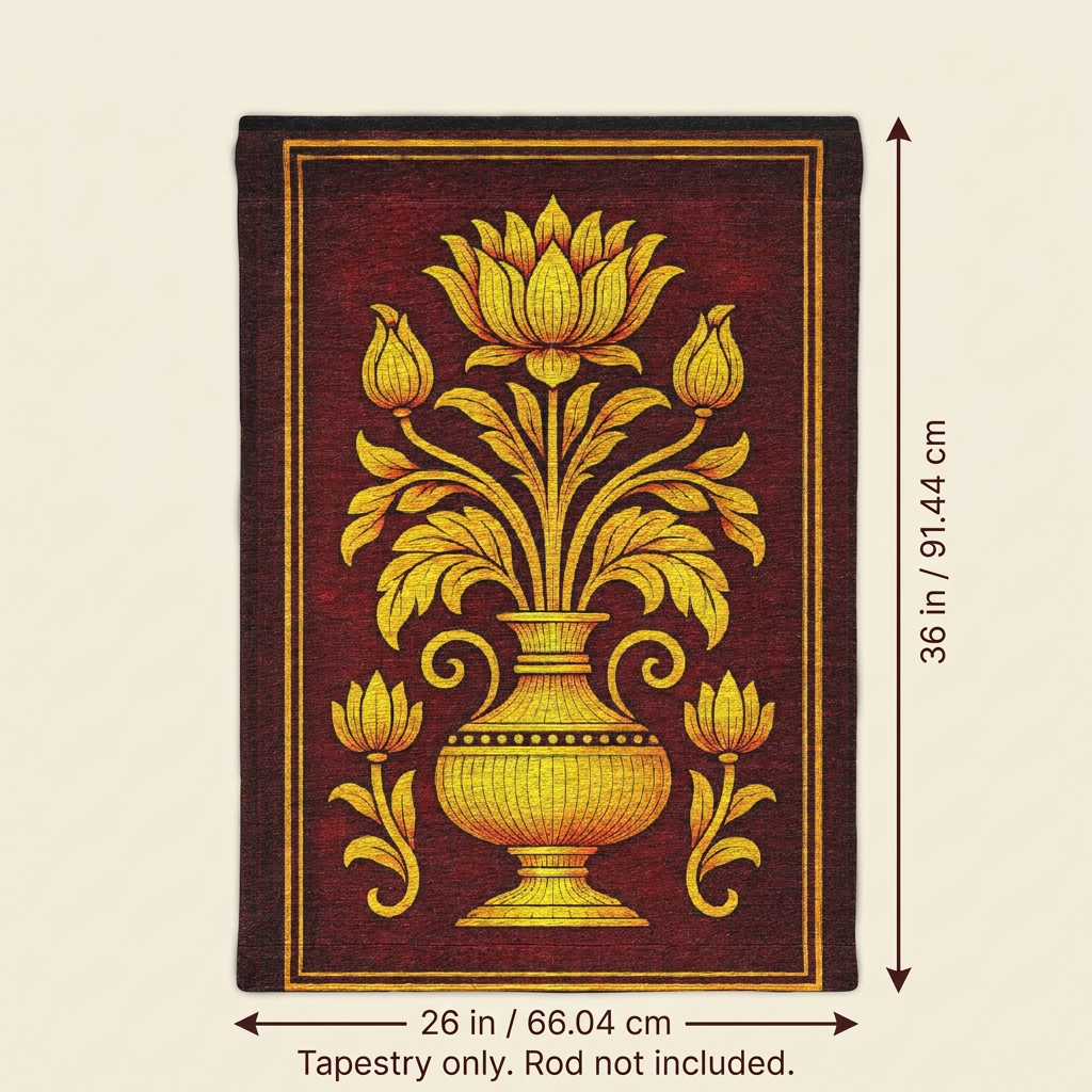 Punkalasa Woven Wall Tapestry | Sri Lankan Lotus Art