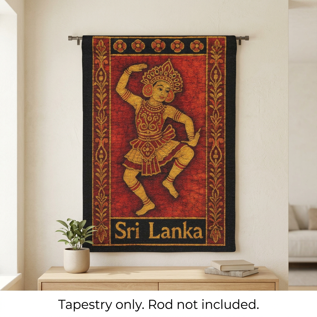 Sri Lankan Dancer Woven Wall Tapestry | Heritage Art