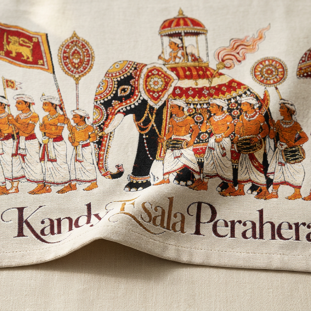 Kandy Esala Perahera Woven Wall Tapestry | Sri Lankan Gift