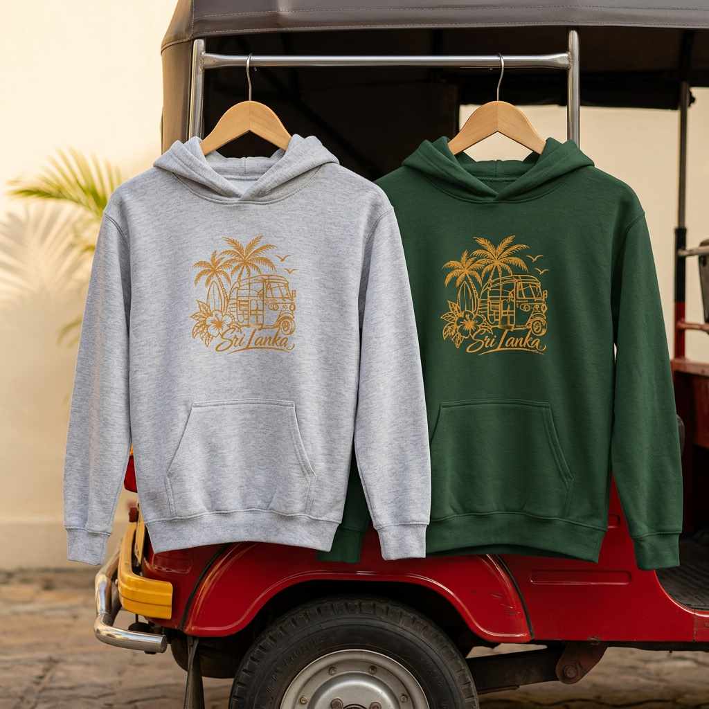 Sri Lanka Kids Hoodie Tropical Palm Tree Island Design