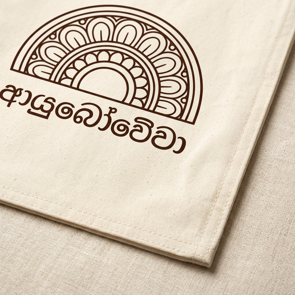 Ayubowewa Sinhala Script Canvas Tote Bag | Sri Lankan Gift
