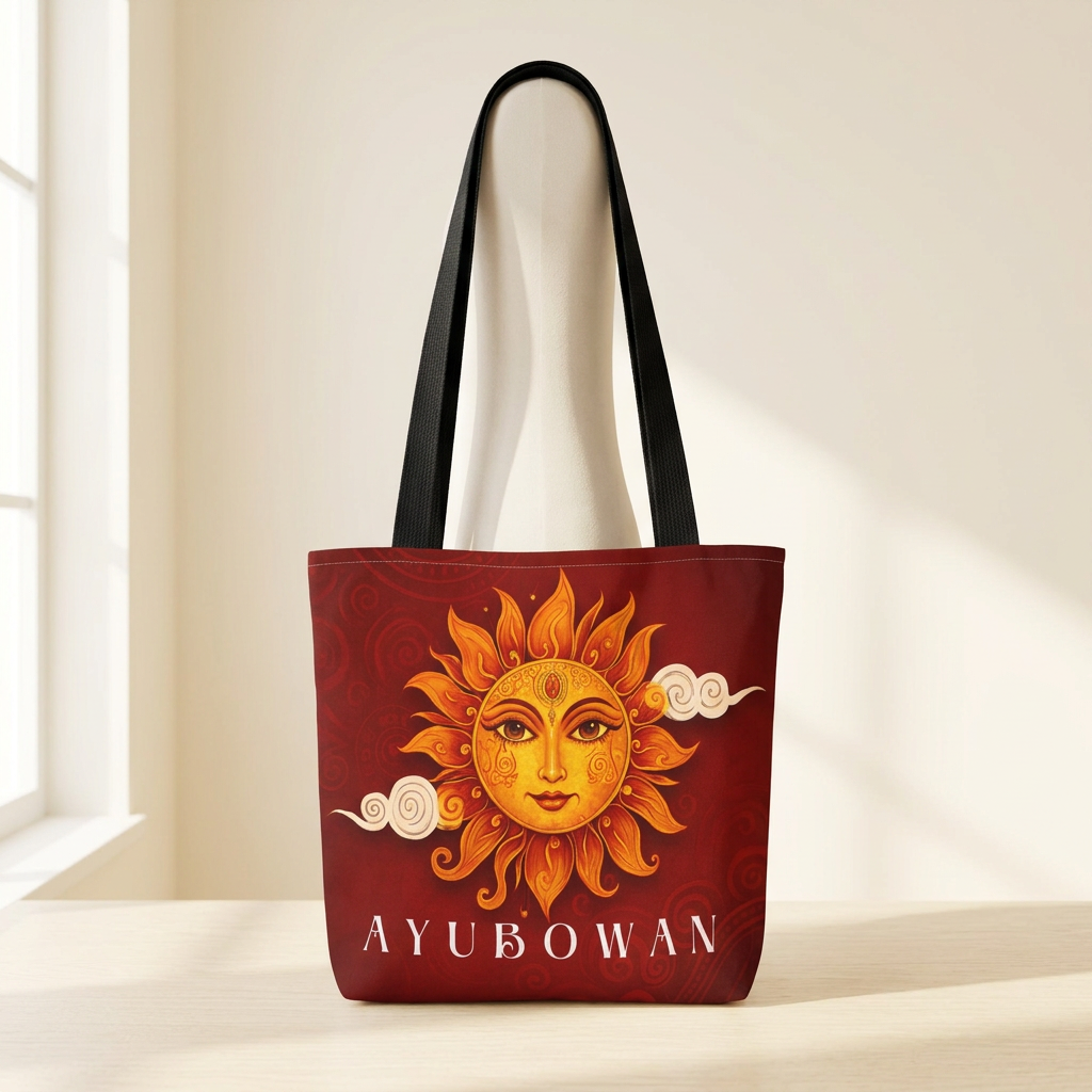 Ayubowan Sun Tote Bag  Sri Lankan Gift & Everyday Carry