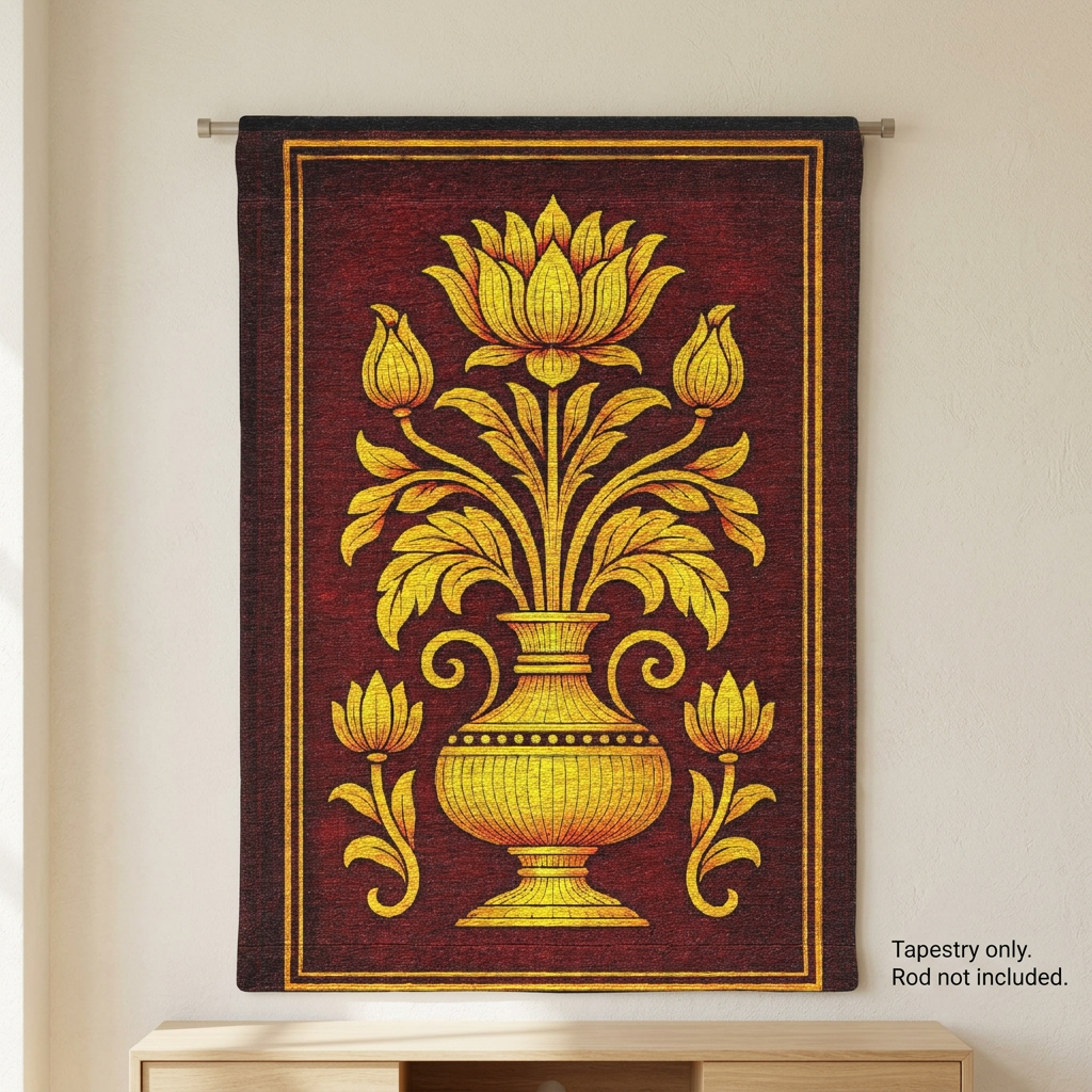 Punkalasa Woven Wall Tapestry | Sri Lankan Lotus Art