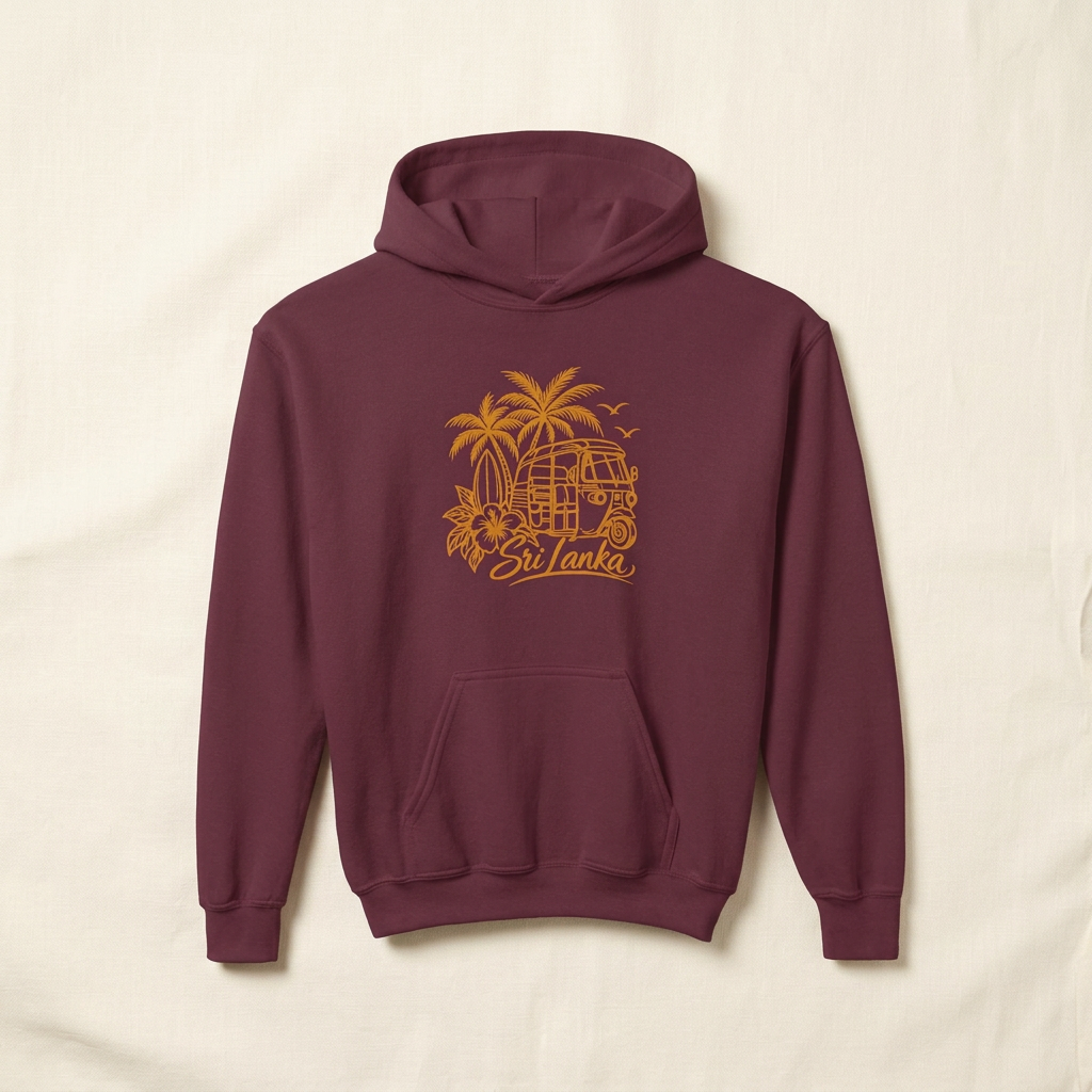 Sri Lanka Kids Hoodie Tropical Palm Tree Island Design