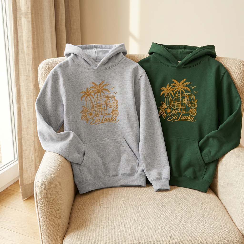 Sri Lanka Kids Hoodie Tropical Palm Tree Island Design