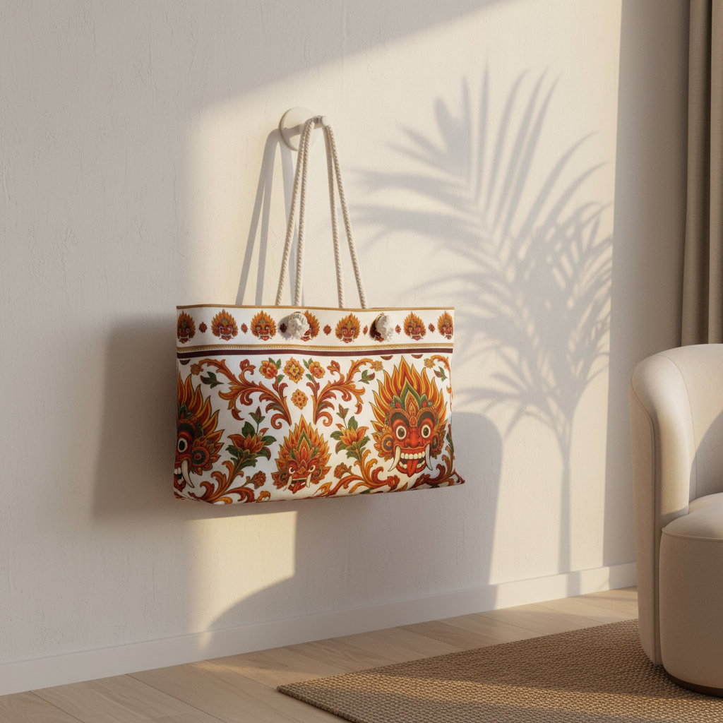 Sri Lanka Raksha Mask Weekender Bag boutique hotel lifestyle — Raksha Collection — Ceylon Culture Vibes