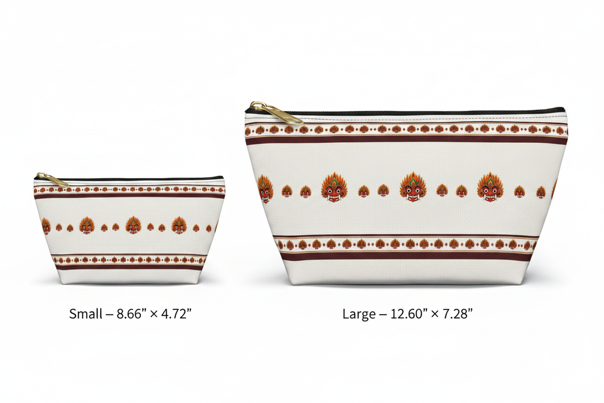 Raksha mask accessory pouch size comparison small and large — Raksha Collection — Ceylon Culture Vibes