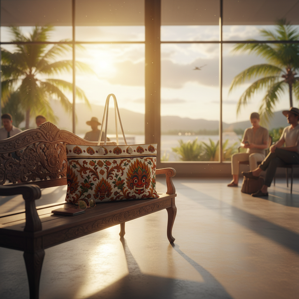 Sri Lanka Raksha Mask Weekender Bag tropical airport lifestyle — Raksha Collection — Ceylon Culture Vibes