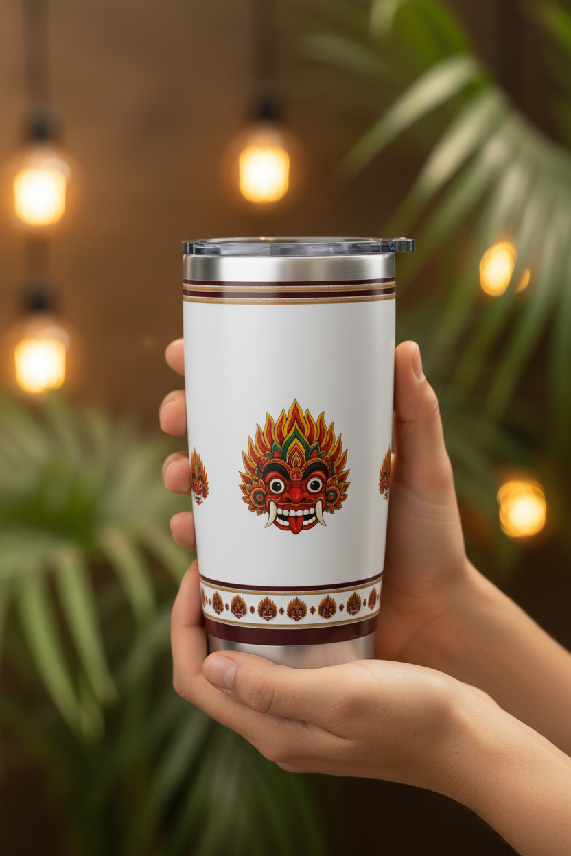 Raksha Tumbler — Hands Close-Up