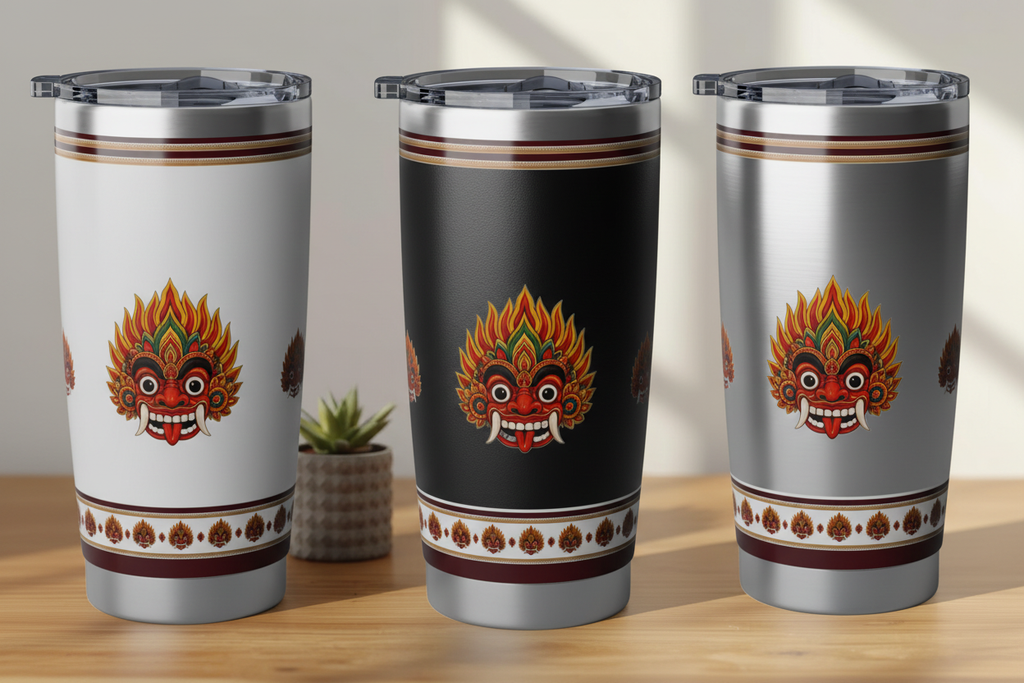 Raksha Tumbler — White, Black & Steel