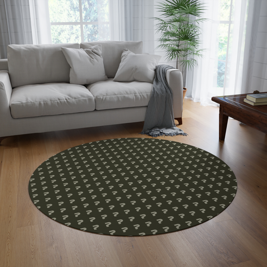Sri Lankan Lotus & Traditional Drummer Round Rug